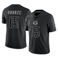 C.Bears #15 Rome Odunze Player Black REFLECTIVE Limited Game Kdoa Stitched Jerseys