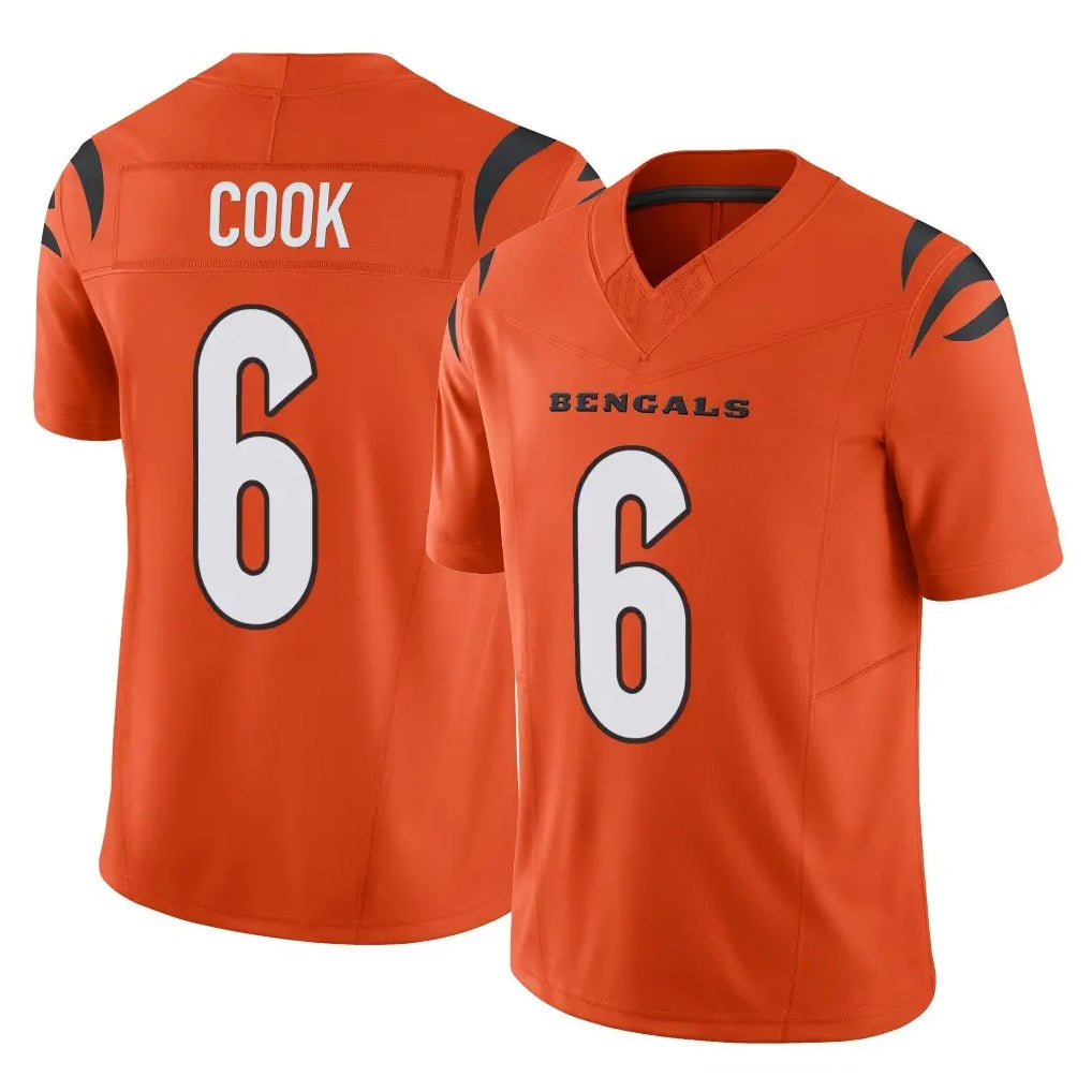 C.Bengals #6 Brian Cook Player Orange Vapor F.U.S.E. Limited Home Game Kdoa Stitched Jerseys