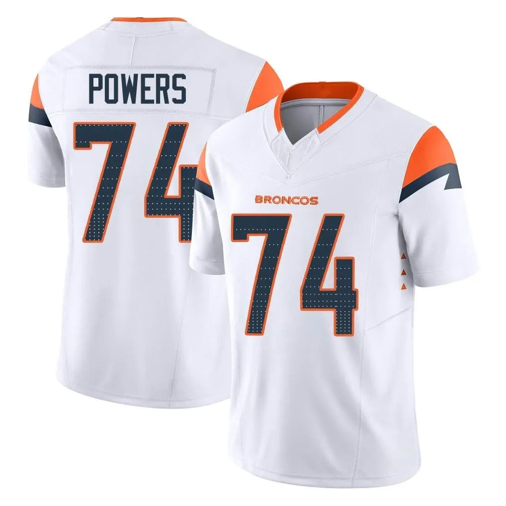 D.Broncos #74 Ben Powers Player White Limited Vapor F.U.S.E. Home Game Kdoa Stitched Jerseys