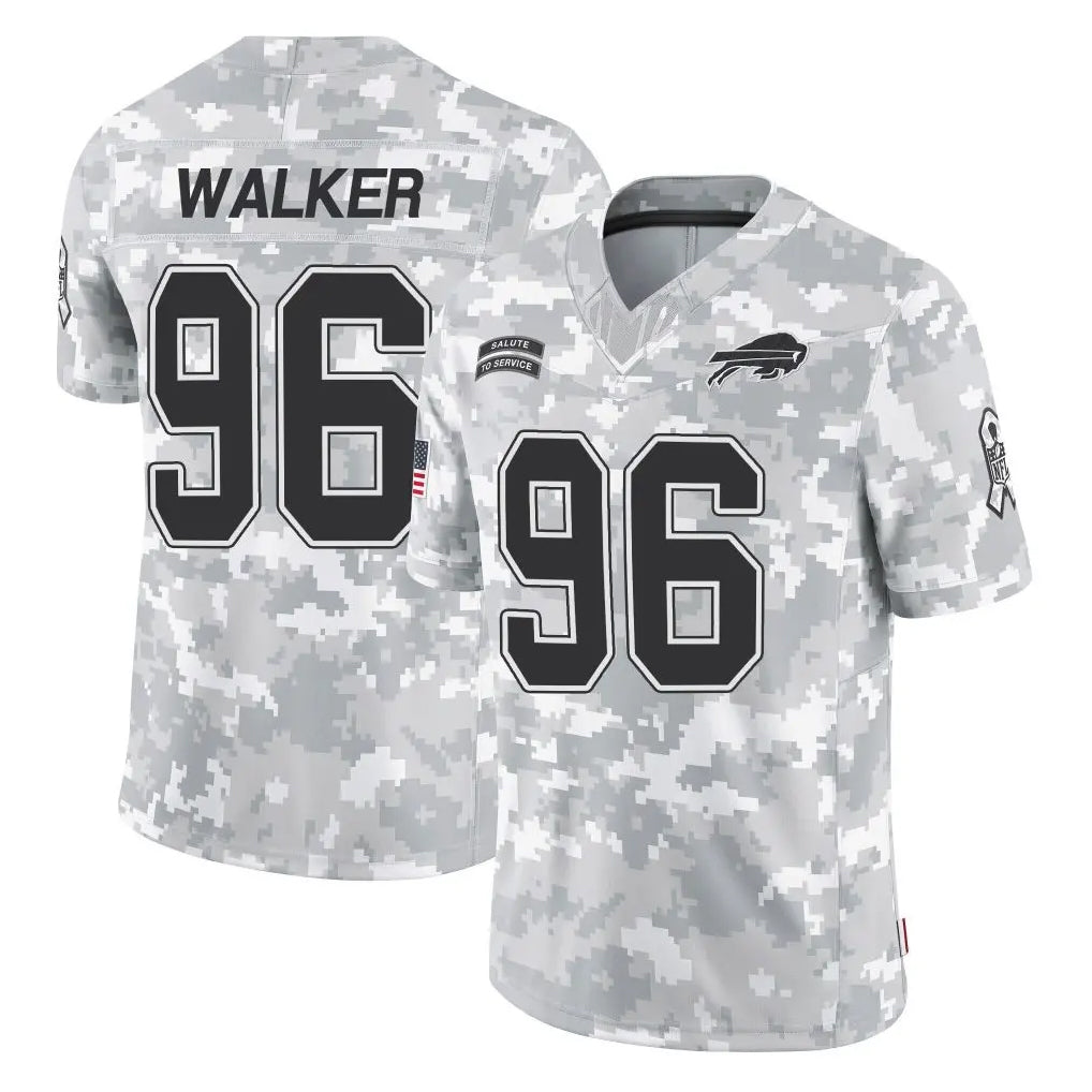 B.Bills #96 Deone Walker Player Arctic Camo Salute to Service Limited Game Kdoa Stitched Jerseys