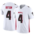 A.Falcons #4 Jahan Dotson Player White Vapor F.U.S.E. Limited Kdoa Stitched Jerseys
