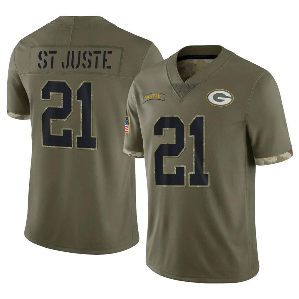 GB.Packers #21 Benjamin St-Juste Player Olive Salute To Service Limited Kdoa Stitched Jerseys