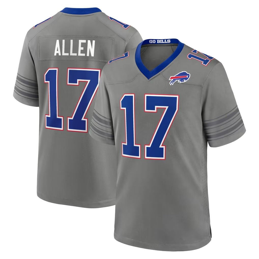 B.Bills #17 Josh Allen Player Gray Nickel City Home Game Kdoa Stitched Jerseys