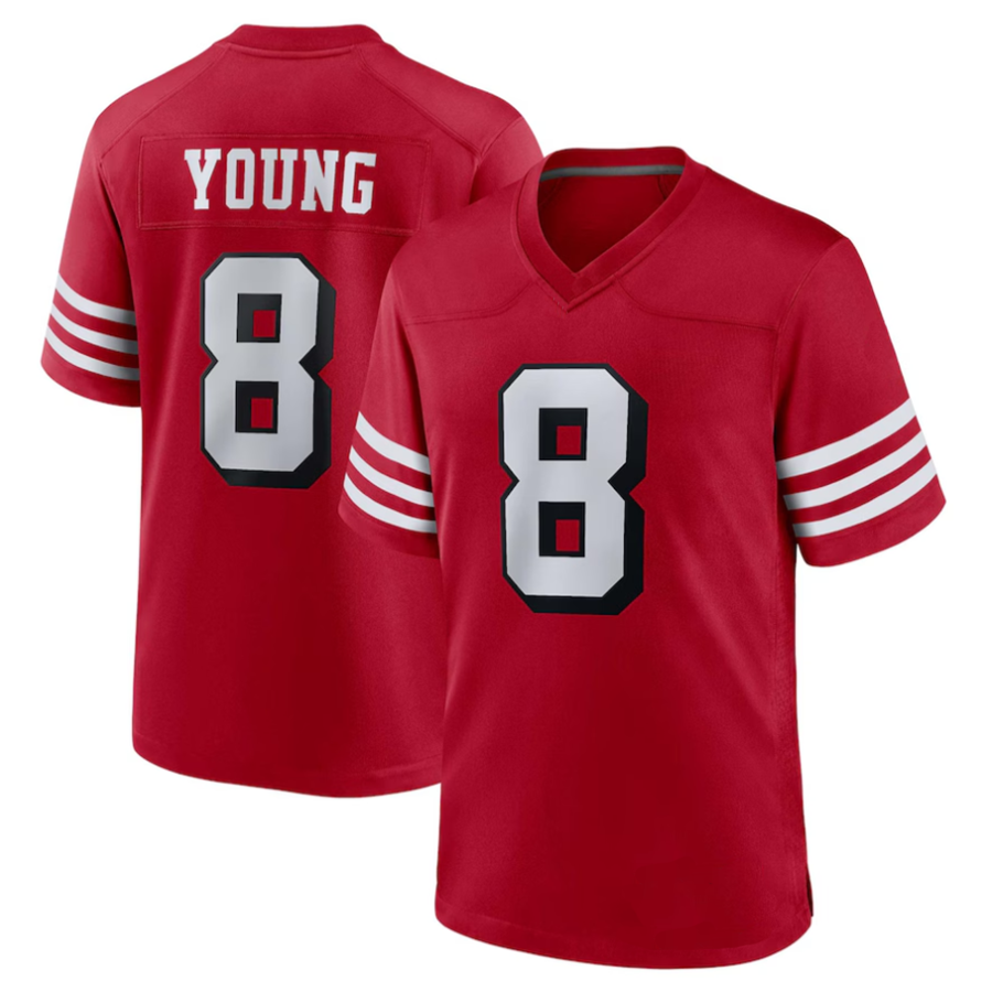 Kdoa #8 Steve Young Player SF.49ers Scarlet Alternate Game Stitched Jerseys