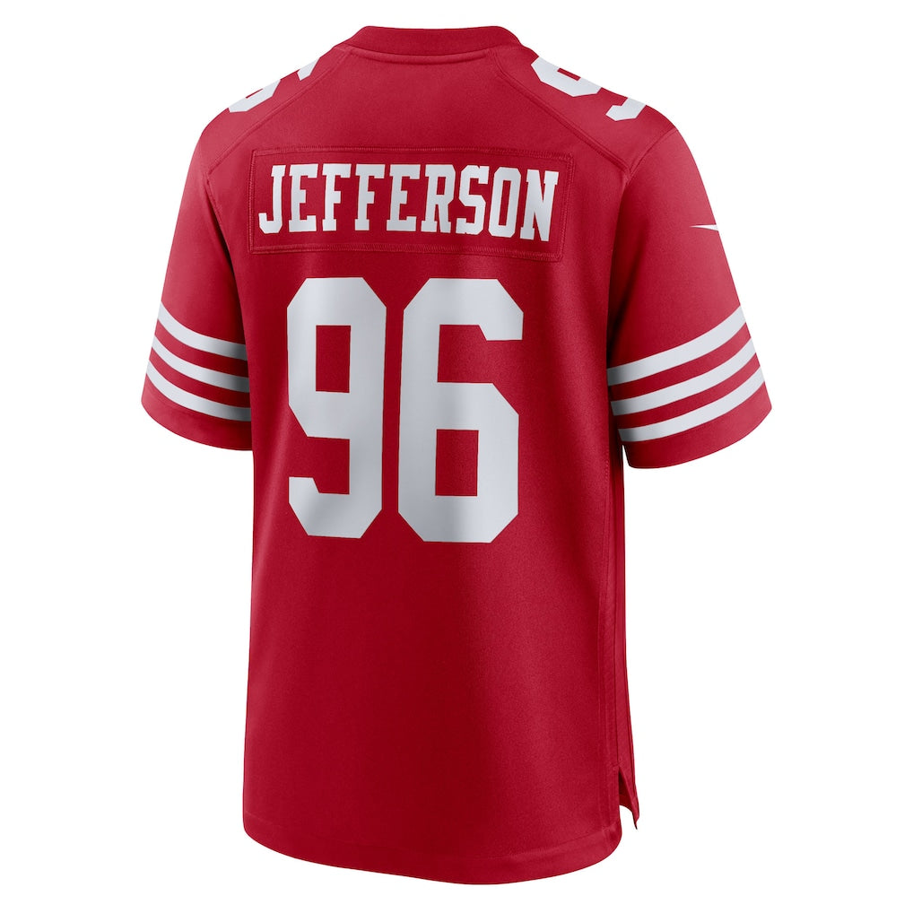 Kdoa SF.49ers #96 Jordan Jefferson Scarlet Team Game Jersey
