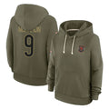 C.Bears #9 Jim McMahon Player Olive Salute to Service Pullover Hoodies Limited Kdoa Stitched Jerseys