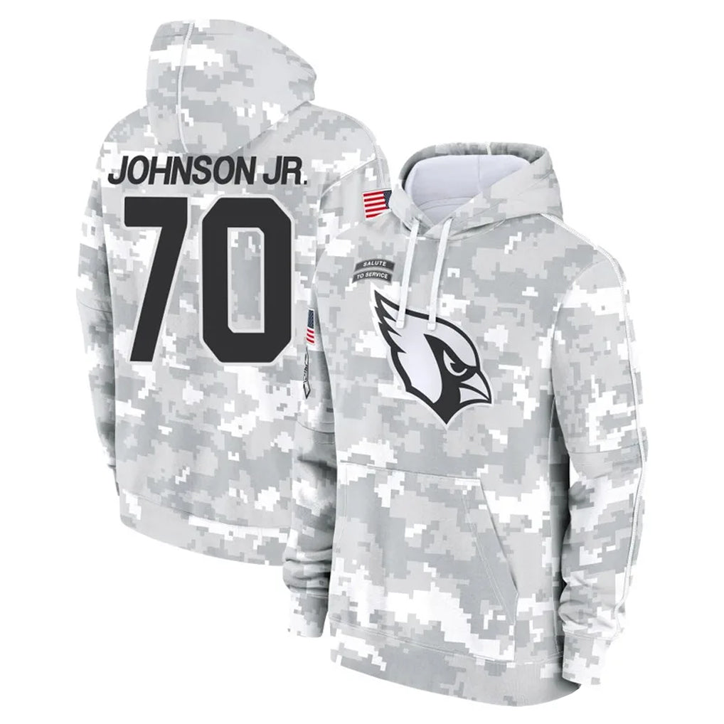 A.Cardinals #70 Paris Johnson Jr. Player Arctic Camo Limited Salute to Service Pullover Hoodies Game Kdoa Stitched Jerseys