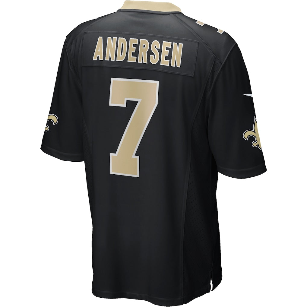 Kdoa NO.Saints #7 Morten Andersen Black Game Retired Player Jersey