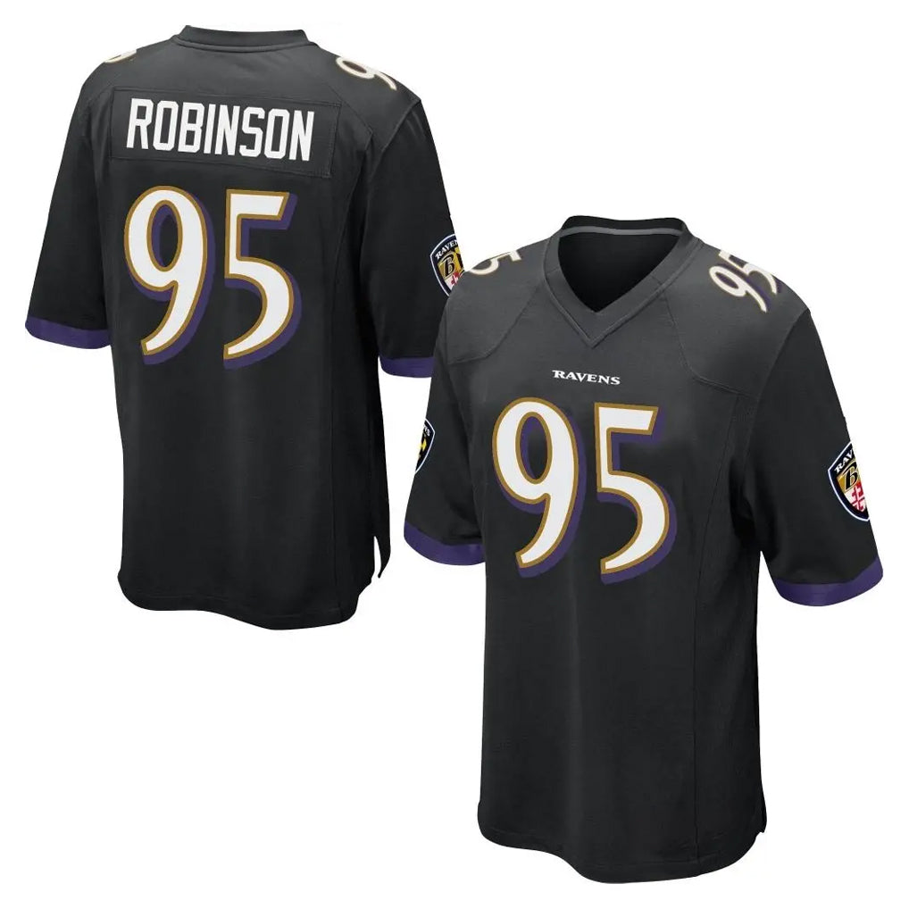 B.Ravens #95 Tavius Robinson Player Black Home Game Kdoa Stitched Jerseys