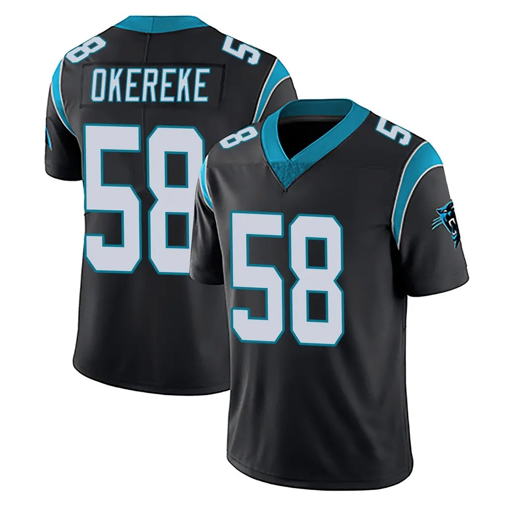 C.Panthers #58 Bobby Okereke Player Black Limited Home Game Kdoa Stitched Jerseys
