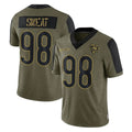 C.Bears #98 Montez Sweat Player Olive Salute to Service Limited Kdoa Stitched Jerseys