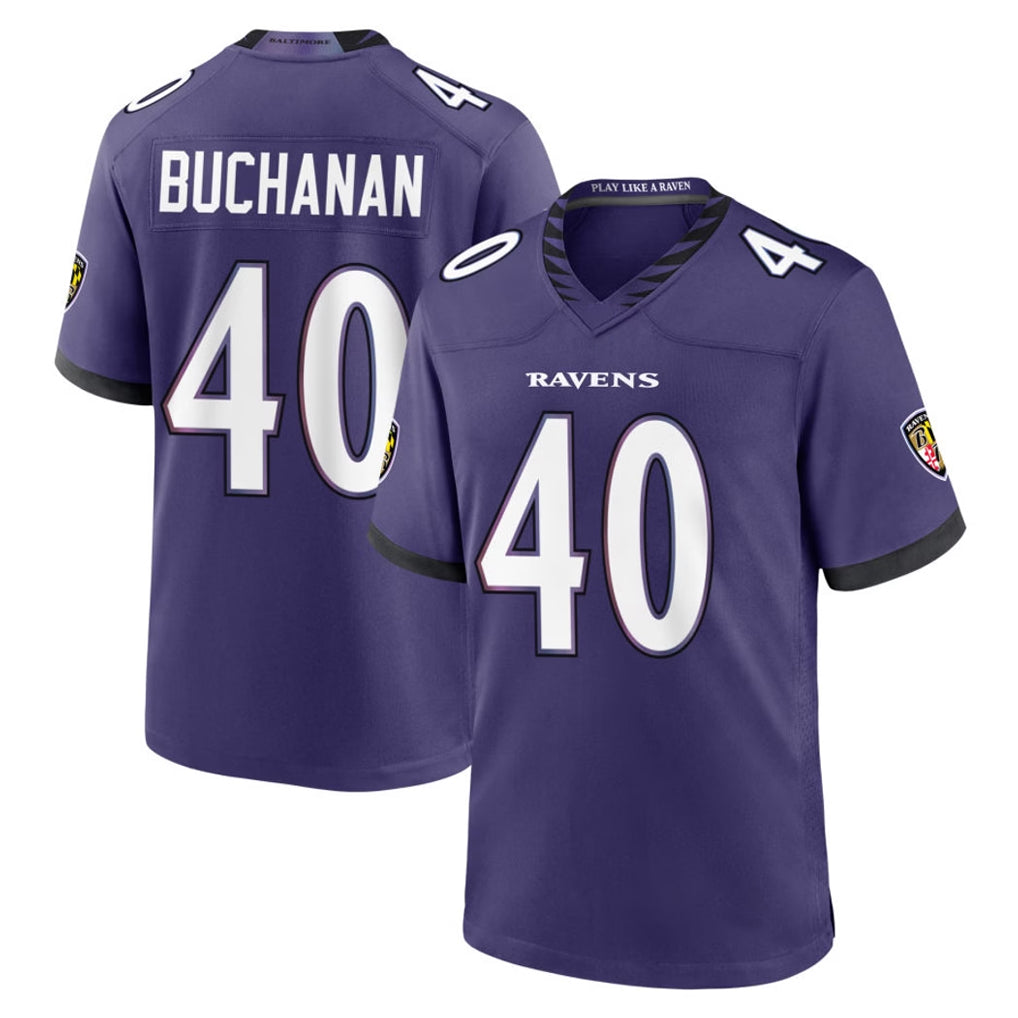 B.Ravens #40 Teddye Buchanan Player Purple Limited Home Game Kdoa Stitched Jerseys