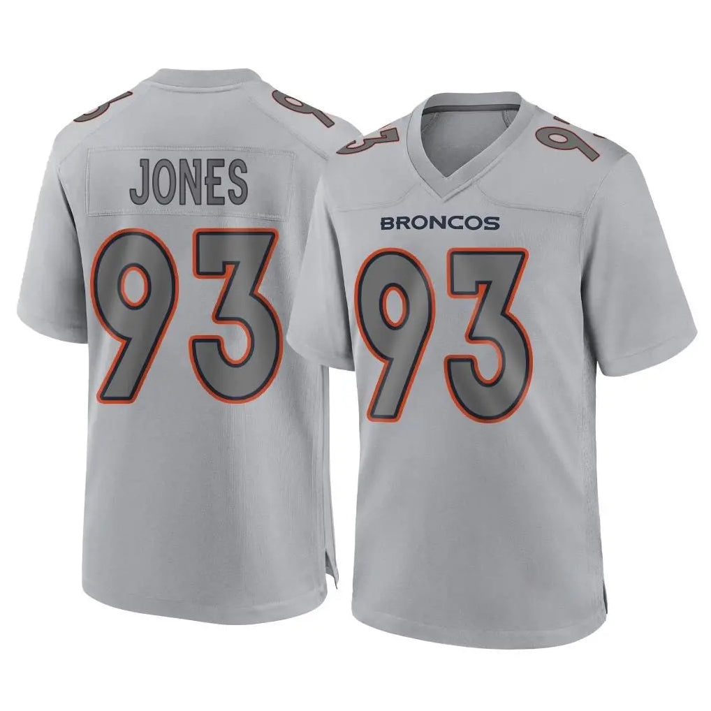 D.Broncos #93 D.J. Jones Player Gray Atmosphere Fashion Limited Game Kdoa Stitched Jerseys