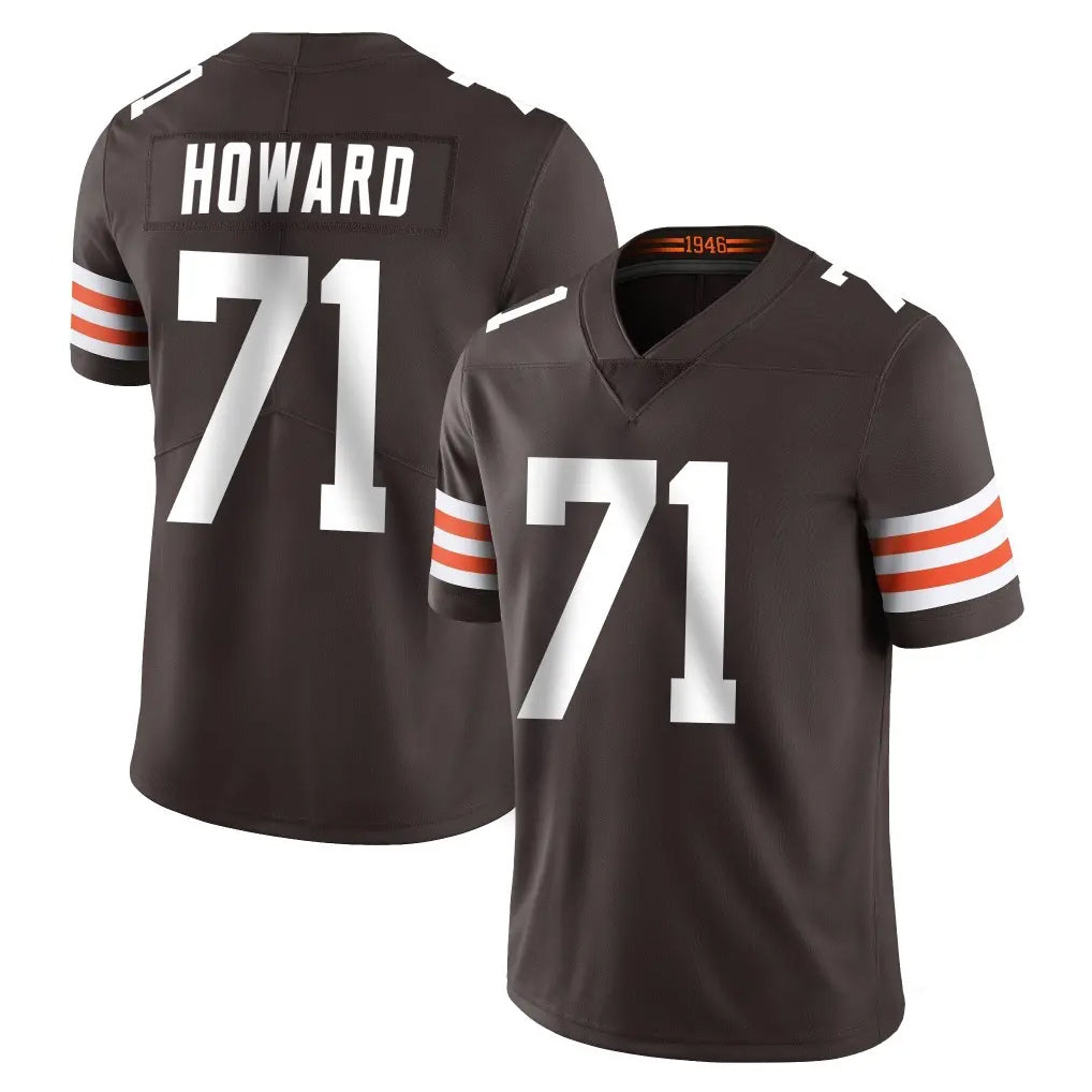 C.Browns #71 Tytus Howard Player Brown Color Vapor Untouchable Limited Home Game Kdoa Stitched Jerseys