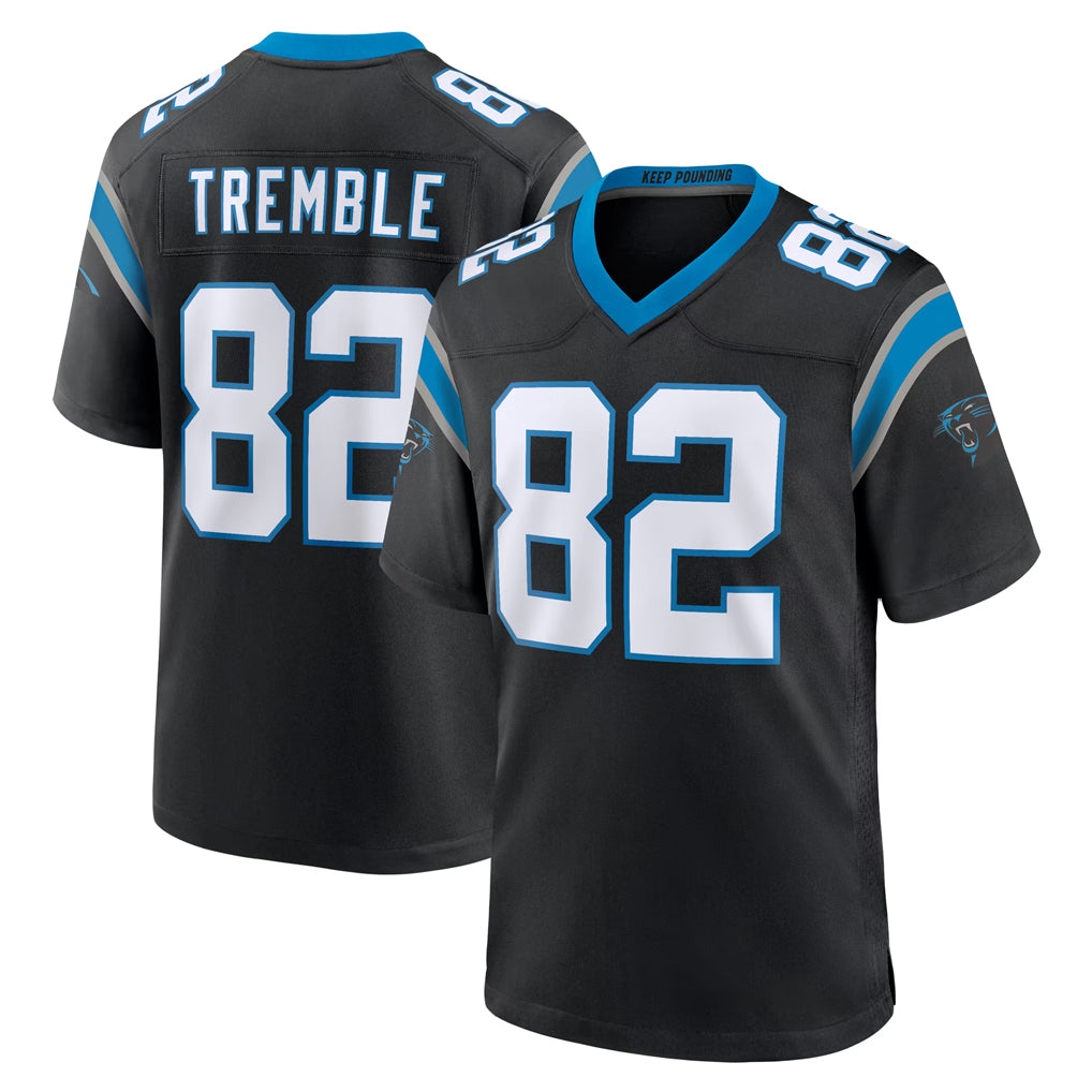 C.Panthers #82 Tommy Tremble Player Black Limited Home Game Kdoa Stitched Jerseys
