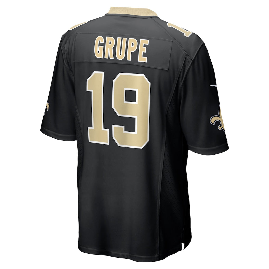 Kdoa NO.Saints #19 Blake Grupe Black Team Game Jersey
