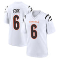 C.Bengals #6 Brian Cook Player White Home Game Kdoa Stitched Jerseys