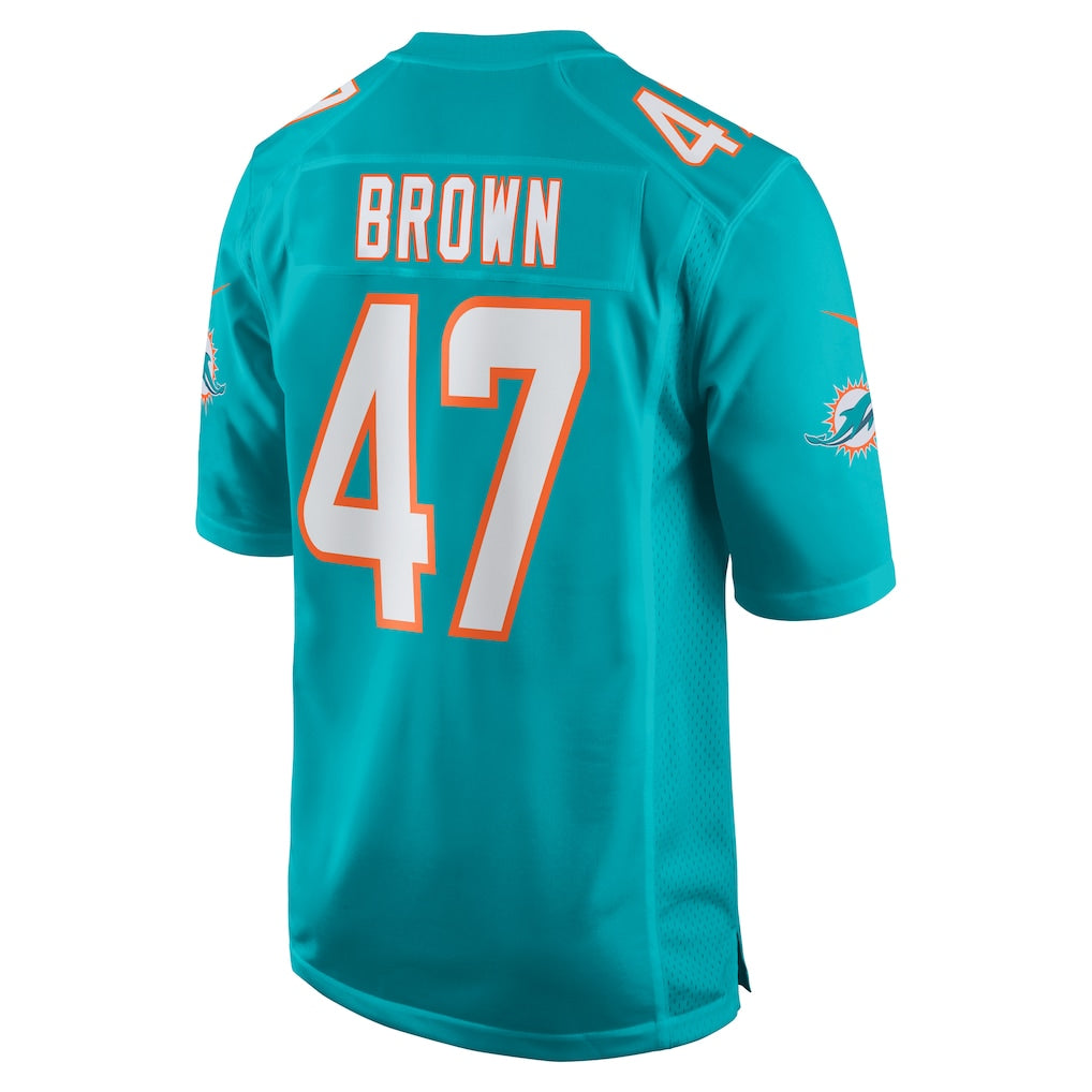 Kdoa M.Dolphins #47 Cam Brown Aqua Game Jersey