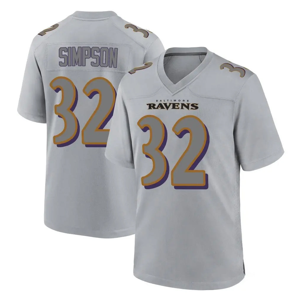 B.Ravens #32 Trenton Simpson Player Gray Color Rush Vapor Untouchable Game Kdoa Stitched Jerseys