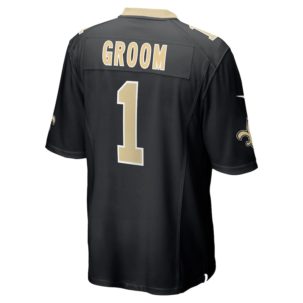 Kdoa NO.Saints #1 Groom Black Game Jersey