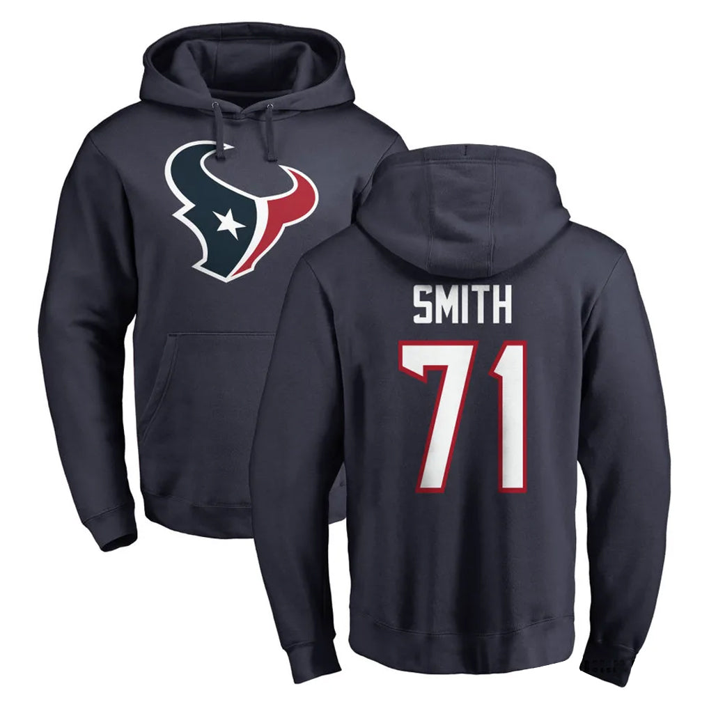 H.Texans #71 Braden Smith Player Navy Pro Line Pullover Hoodie Limited Game Kdoa Stitched Jerseys