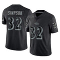B.Ravens #32 Trenton Simpson Player Black REFLECTIVE Limited Kdoa Stitched Jerseys
