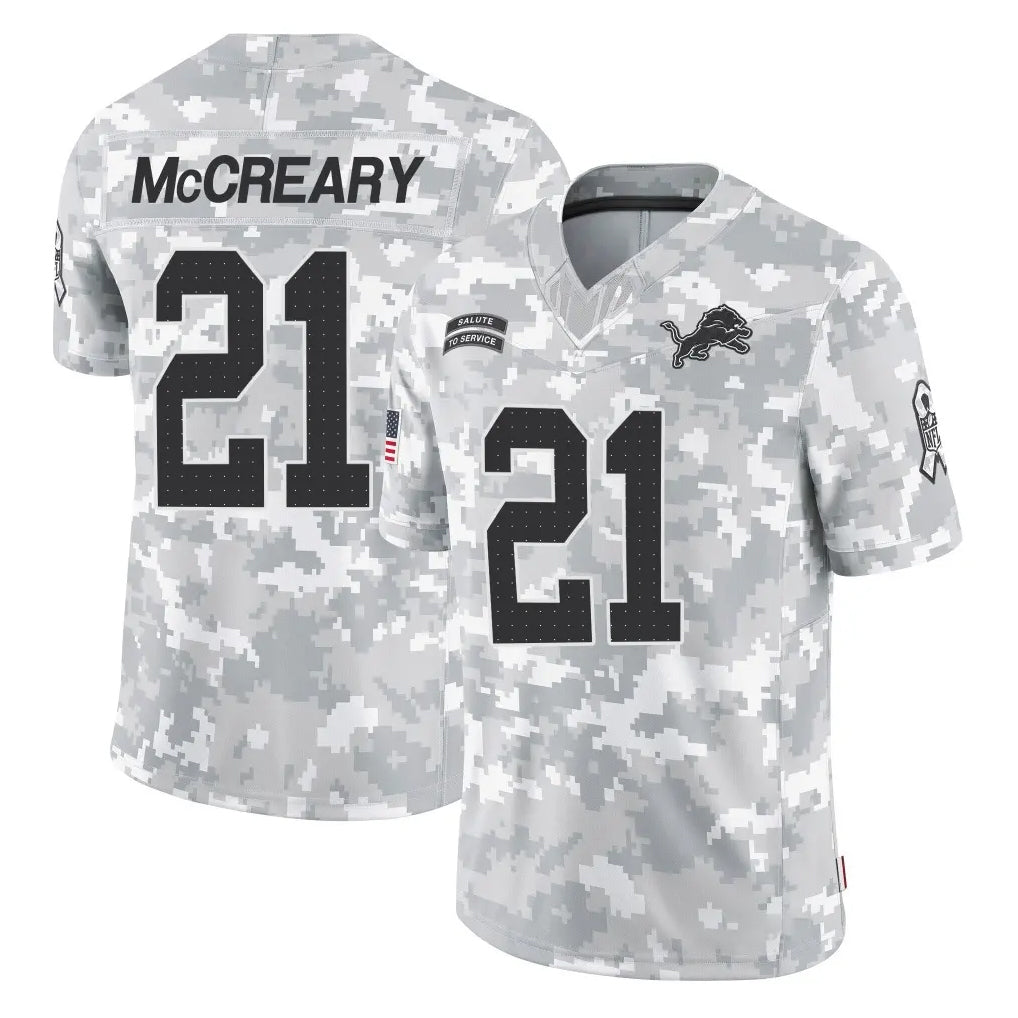 D.Lions #21 Roger McCreary Player Arctic Camo Salute To Service Limited Kdoa Stitched Jerseys