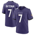 B.Ravens #7 Rashod Bateman Player Purple Limited Home Game Kdoa Stitched Jerseys