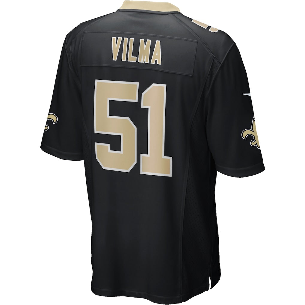 Kdoa NO.Saints #51 Jonathan Vilma Black Game Retired Player Jersey