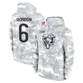 C.Bears #6 Kyler Gordon Player Arctic Camo Salute to Service Pullover Hoodies Limited Kdoa Stitched Jerseys