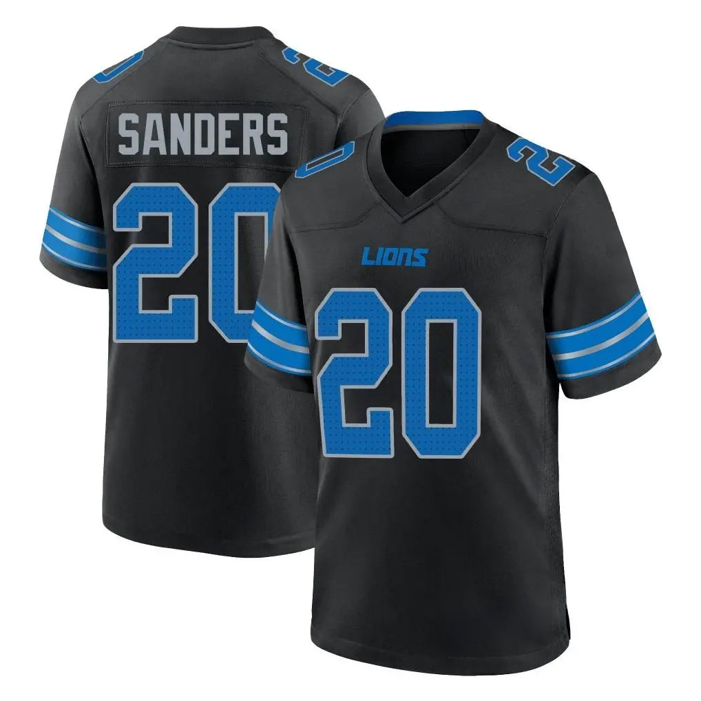 D.Lions #20 Barry Sanders Player Black Alternate Home Game Kdoa Stitched Jerseys