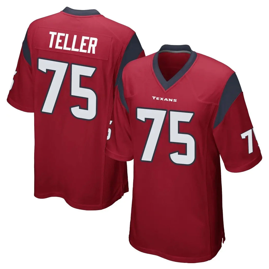 H.Texans #75 Wyatt Teller Player Red Home Game Kdoa Stitched Jerseys