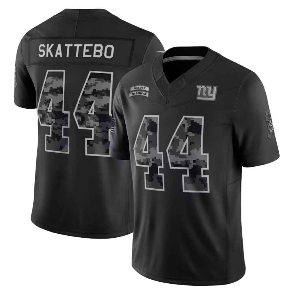 NY.Giants #44 Cam Skattebo Player Black Limited 2026 Salute to Service Home Game Kdoa Stitched Jerseys