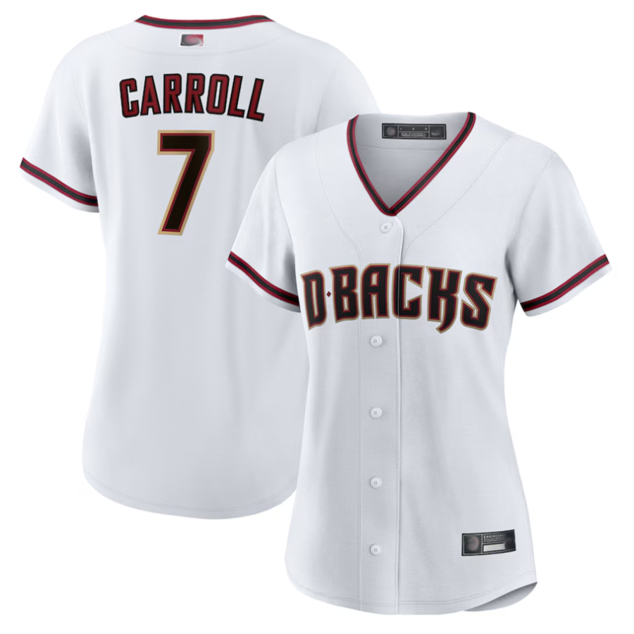 Kdoa A.Diamondbacks #7 Corbin Carroll Player White Home Replica Personalized Stitched Jerseys