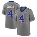 B.Bills #4 James Cook III Player Gray Nickel City Home Game Kdoa Stitched Jerseys