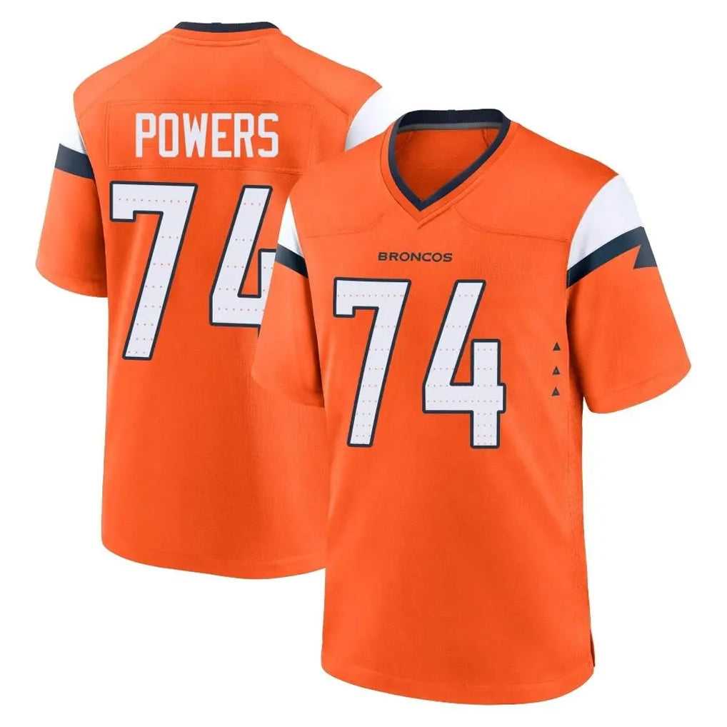 D.Broncos #74 Ben Powers Player Orange Home Game Kdoa Stitched Jerseys