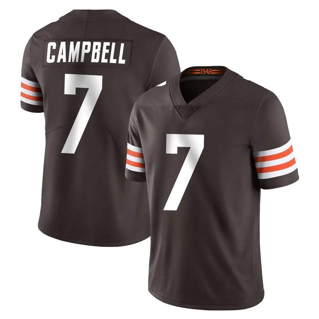 C.Browns #7 Tyson Campbell Player Brown Color Vapor Untouchable Limited Home Game Kdoa Stitched Jerseys