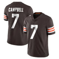 C.Browns #7 Tyson Campbell Player Brown Color Vapor Untouchable Limited Home Game Kdoa Stitched Jerseys