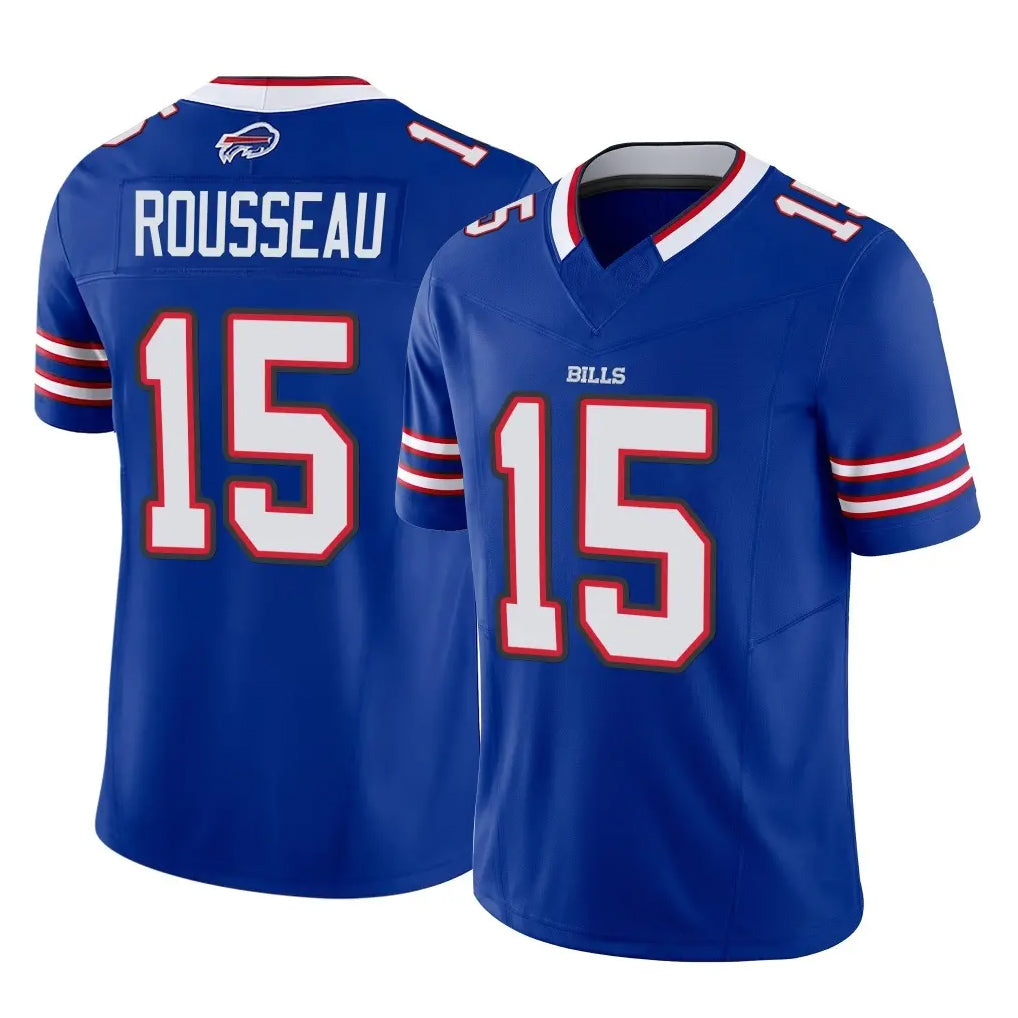 B.Bills #15 Greg Rousseau Player Royal Vapor F.U.S.E. Limited Home Game Kdoa Stitched Jerseys