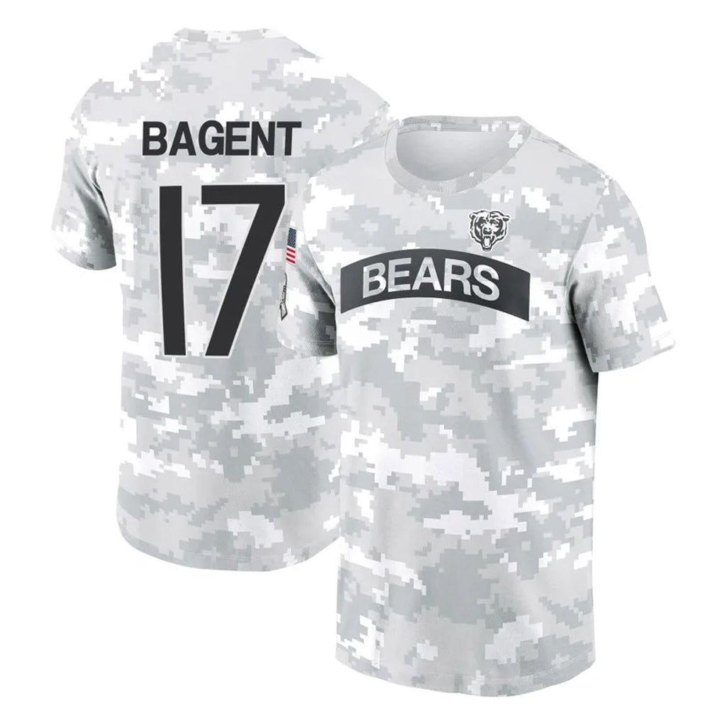 C.Bears #17 Tyson Bagent Player Arctic Camo Salute to Service Performance T-Shirt Limited Kdoa Stitched Jerseys