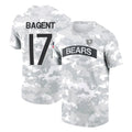 C.Bears #17 Tyson Bagent Player Arctic Camo Salute to Service Performance T-Shirt Limited Kdoa Stitched Jerseys