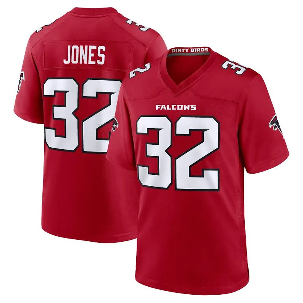 A.Falcons #32 Cash Jones Player Red Team Color Home Game Kdoa Stitched Jerseys