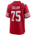 Kdoa SF.49ers #75 Connor Colby Scarlet Team Game Jersey