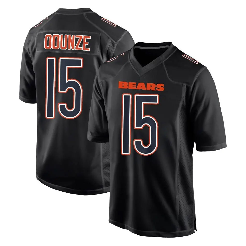 C.Bears #15 Rome Odunze Player Carbon Black Fashion Game Kdoa Stitched Jerseys