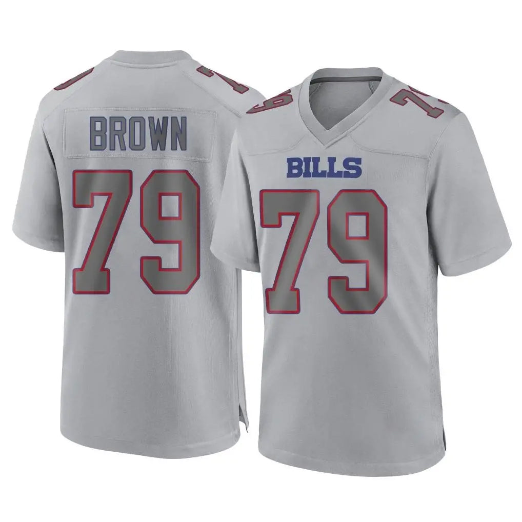 B.Bills #79 Spencer Brown Player Gray Home Game Kdoa Stitched Jerseys