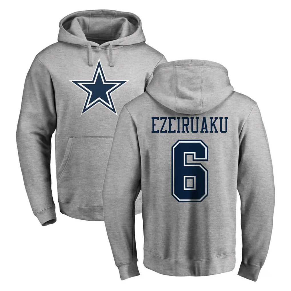D.Cowboys #6 Donovan Ezeiruaku Player Gray LOGO Pullover Hoodie Limited Xdoa Stitched Jerseys