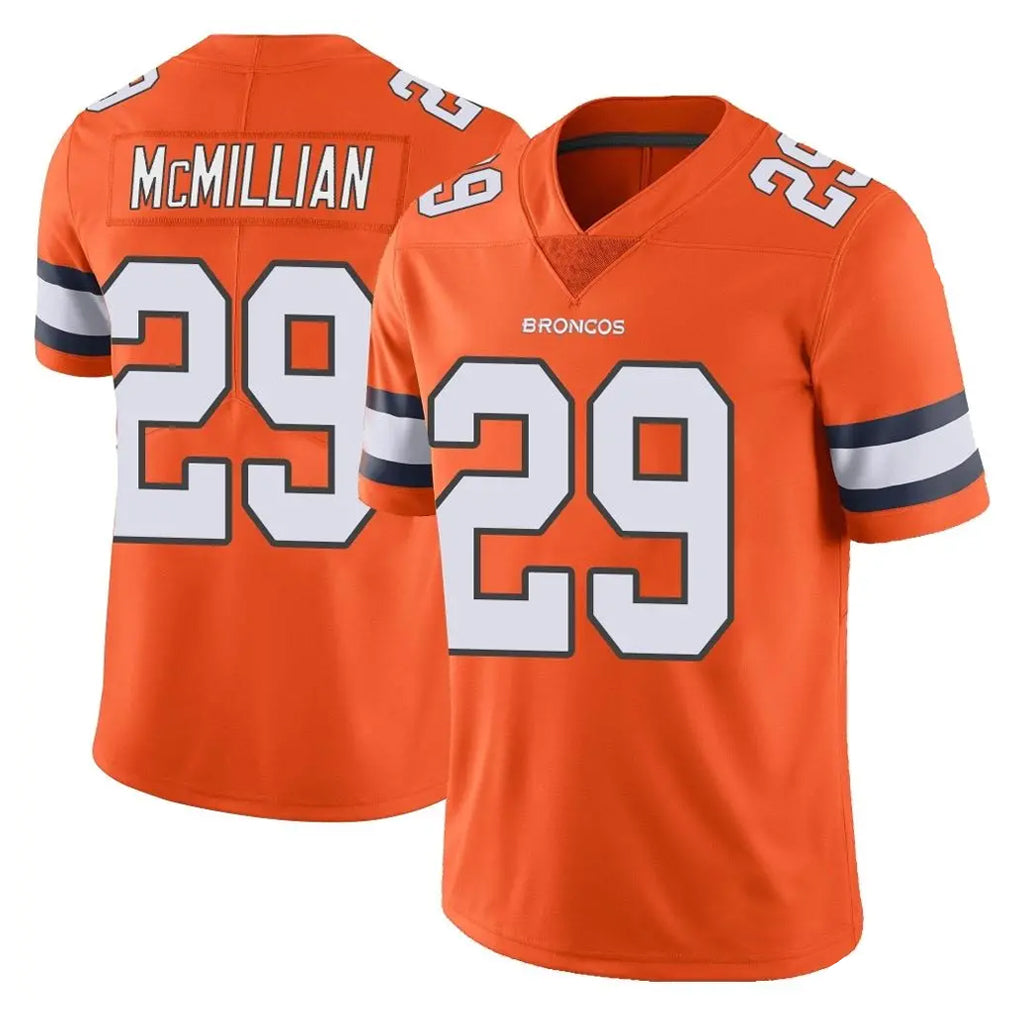 D.Broncos #29 Ja'Quan McMillian Player Orange Vapor Untouchable Limited Home Game Kdoa Stitched Jerseys
