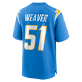Kdoa LA.Chargers #51 Rashad Weaver Powder Blue Team Game Jersey