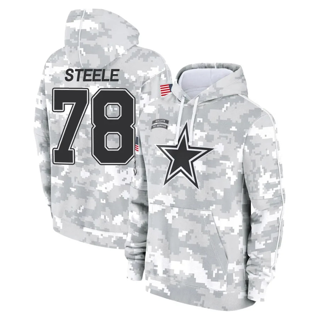 D.Cowboys #78 Terence Steele Player Arctic Camo Salute to Service Hoodies Limited Game Xdoa Stitched Jerseys