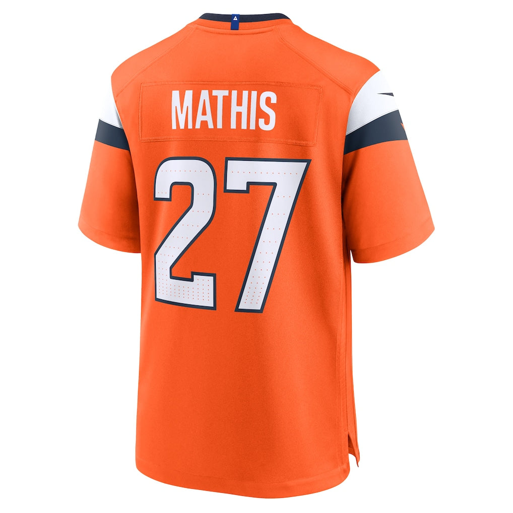 Kdoa D.Broncos #27 Damarri Mathis Orange Team Game Jersey